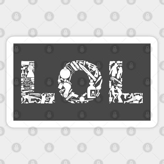 Sarcasm Series: LOL Collage (White Graphic) Sticker by Jarecrow 